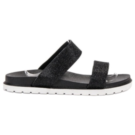 SHELOVET Pantofole In Gomma Con Glitter nero