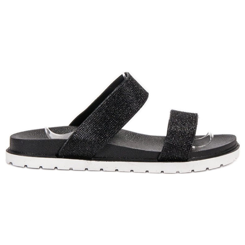 SHELOVET Pantofole In Gomma Con Glitter nero