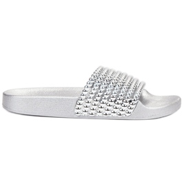 Bestelle Pantofole di gomma con perline grigio