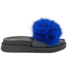 SHELOVET Pantofole Con Pelliccia blu