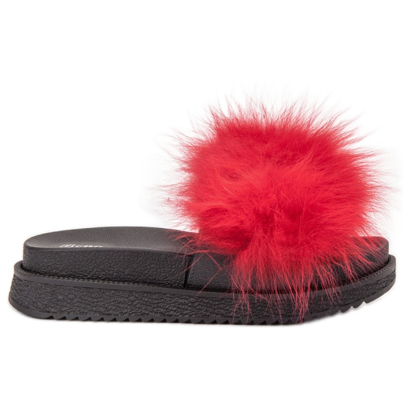 SHELOVET Pantofole Con Pelliccia rosso