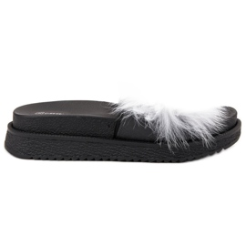 SHELOVET Pantofole Con Pelliccia bianco