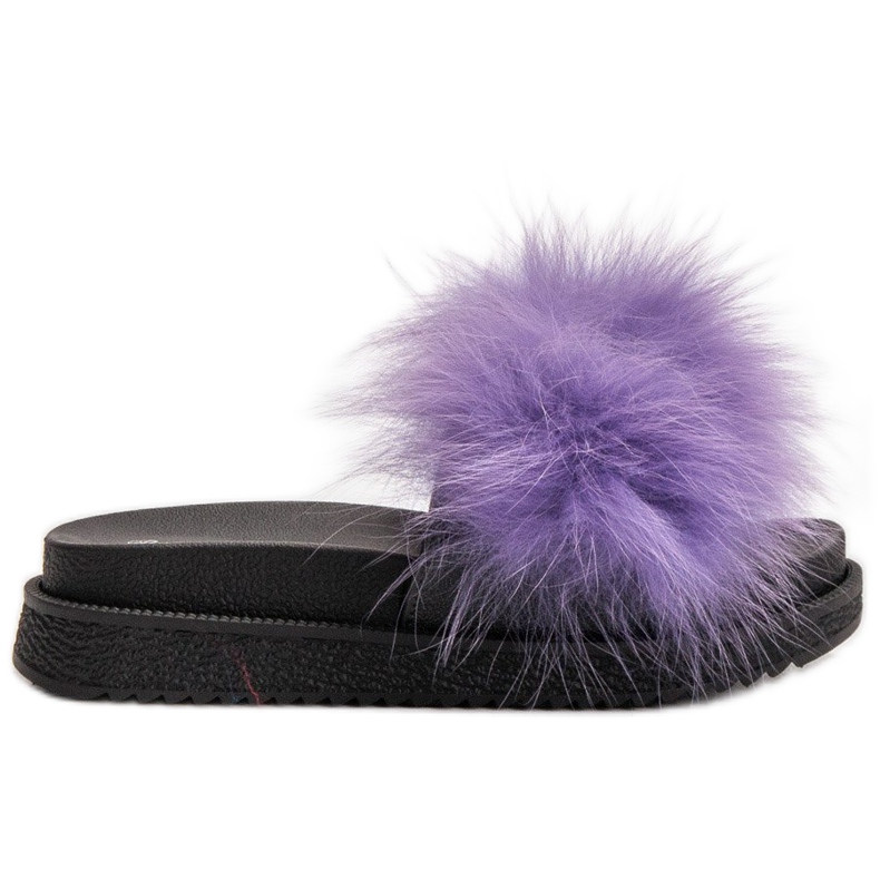 SHELOVET Pantofole Con Pelliccia viola