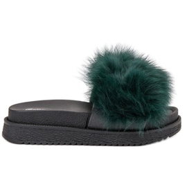 SHELOVET Pantofole Con Pelliccia verde