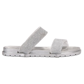 SHELOVET Pantofole In Gomma Con Glitter grigio