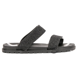 SHELOVET Pantofole In Gomma Con Glitter nero