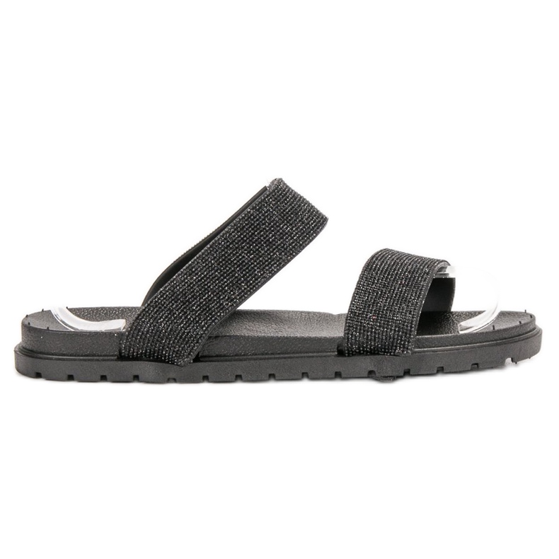 SHELOVET Pantofole In Gomma Con Glitter nero