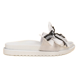 Jumex Pantofole Con Fiocco Amore bianco