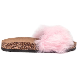 Bona Pantofole Con Pelliccia rosa