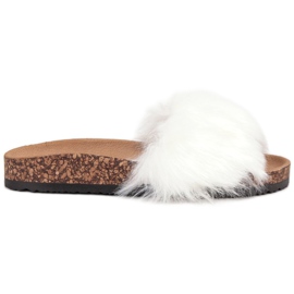 Bona Pantofole Con Pelliccia bianco