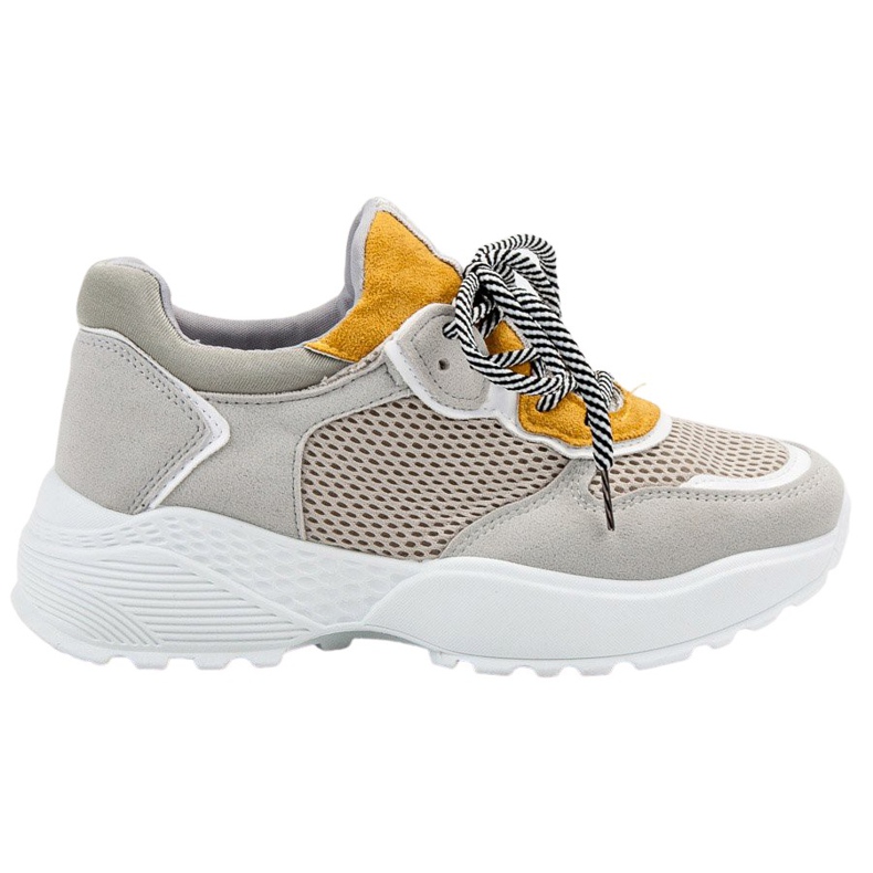 SHELOVET Scarpe da ginnastica alla moda grigio giallo