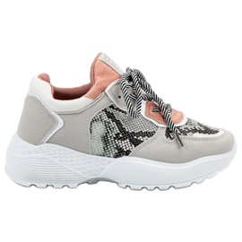 SHELOVET Sneakers alla moda con stampa serpente grigio