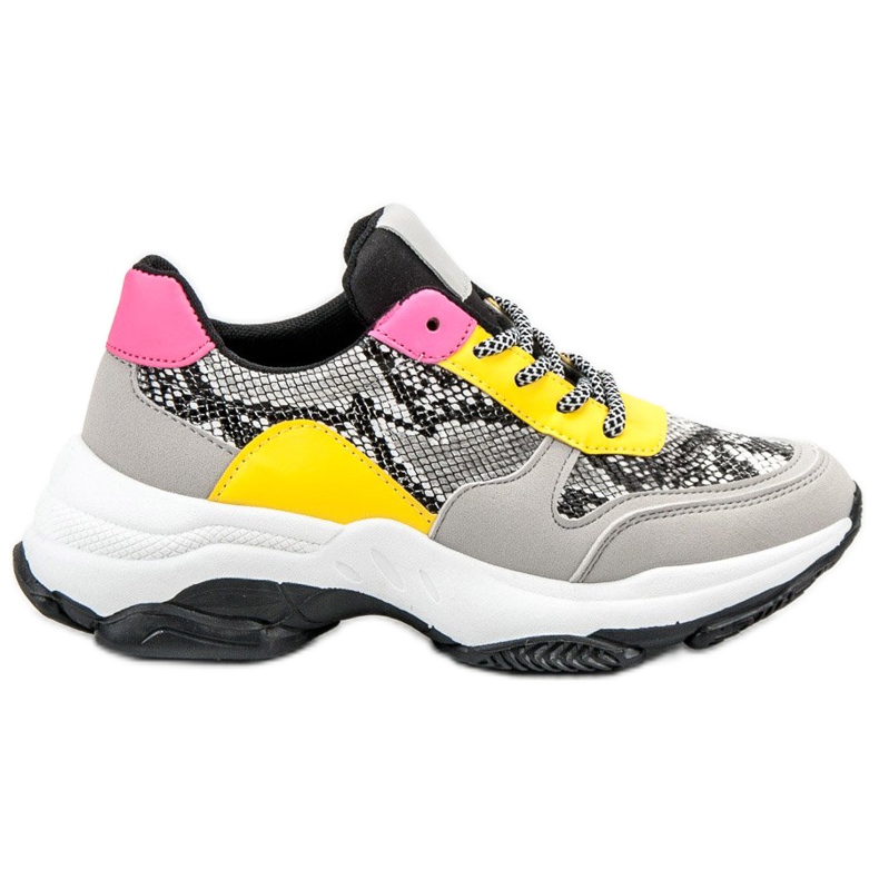 SHELOVET Sneakers colorate con stampa serpente multicolore