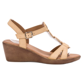 Renda Sandali con zeppa leggera marrone