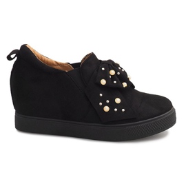 Sneakers nere con zeppa 6186 nero