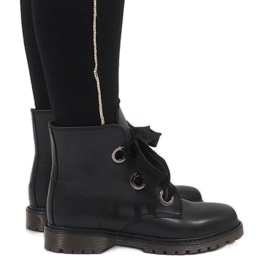 Kayla Shoes Stivaletti stringati neri PF276 nero
