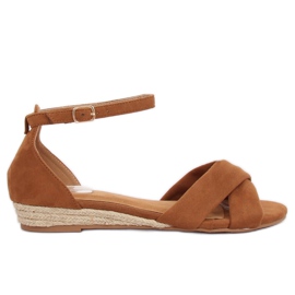 Sandali espadrillas marrone 9R121 Camel