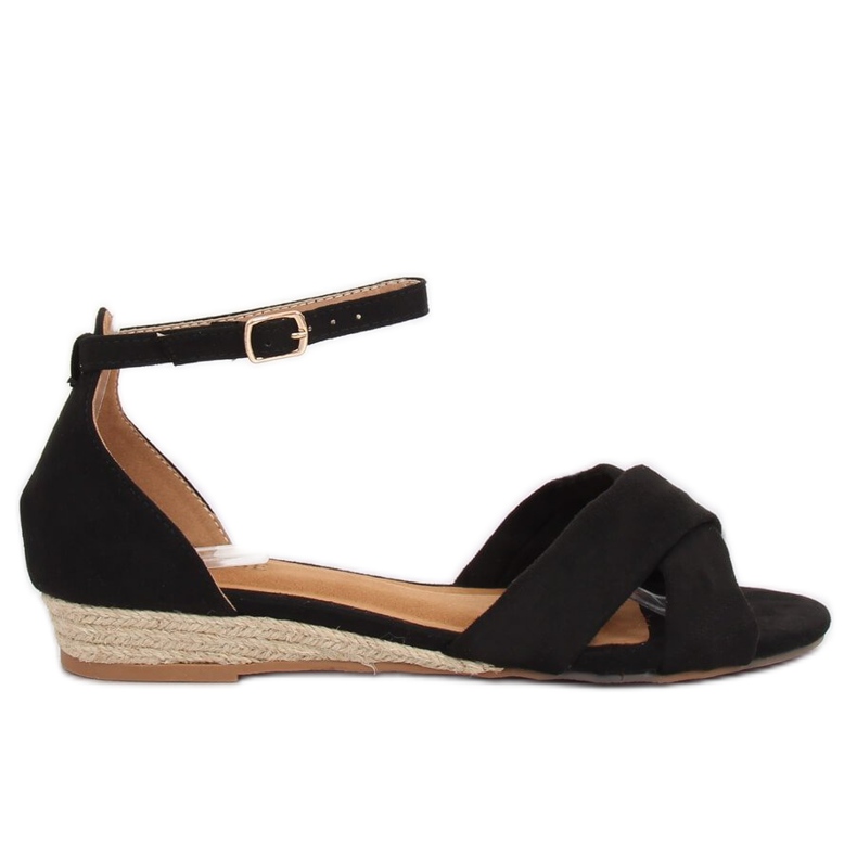 Sandali neri espadrillas 9R121 Black nero