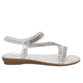 KM-33 Sandali argento asimmetrici argento grigio