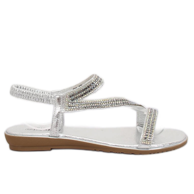 KM-33 Sandali argento asimmetrici argento grigio