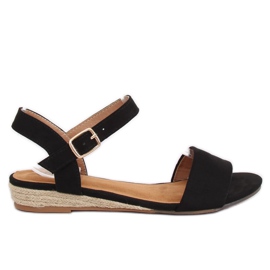 Sandali neri espadrillas 9R73 Black nero