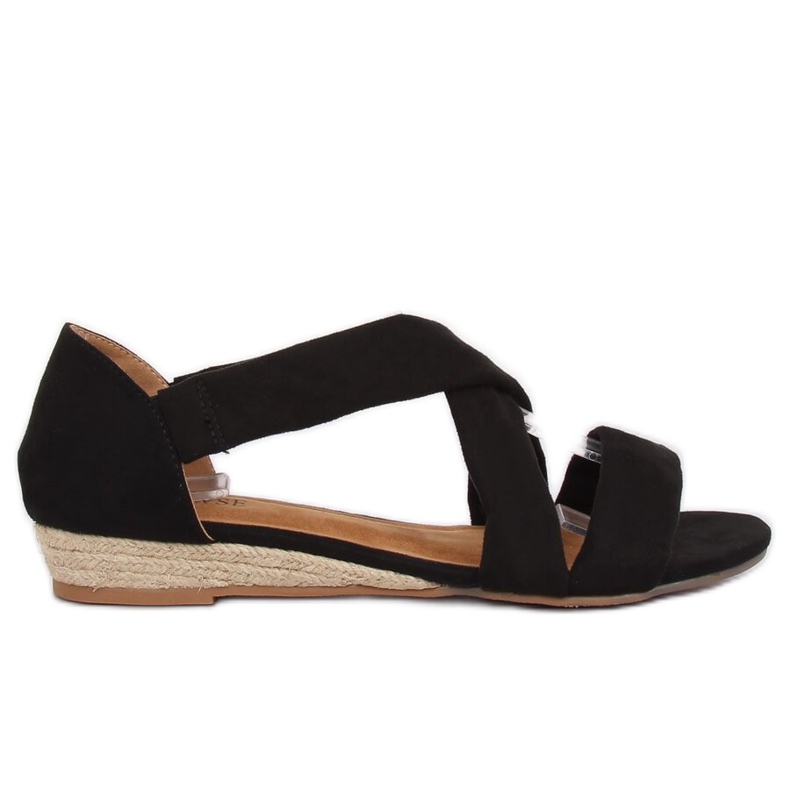 Sandali neri espadrillas 9R72 Black nero