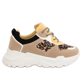 LV88P Scarpe sportive leopardate beige