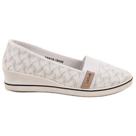VINCEZA ballerine in tessuto bianca