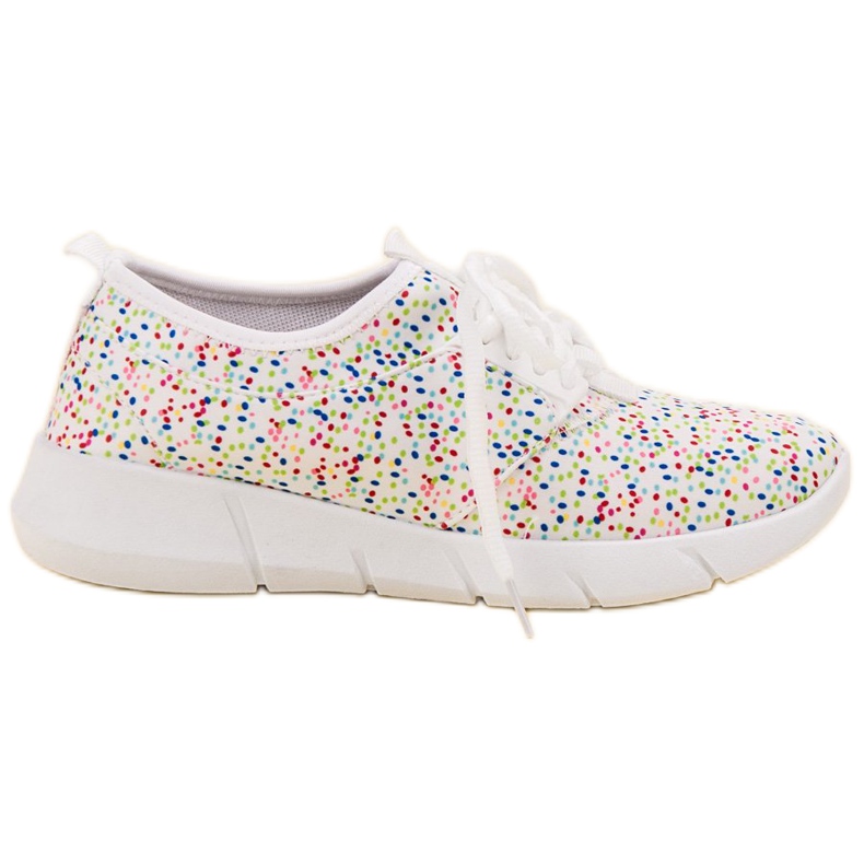 Bona Scarpe Sportive Con Pois bianca