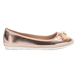 COLORFUL Ballerine dorate alla moda d'oro