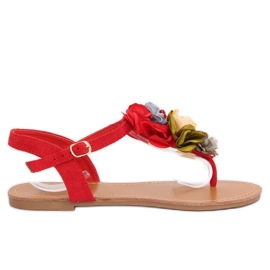 Infradito con fiori rossi L518 Red rosso