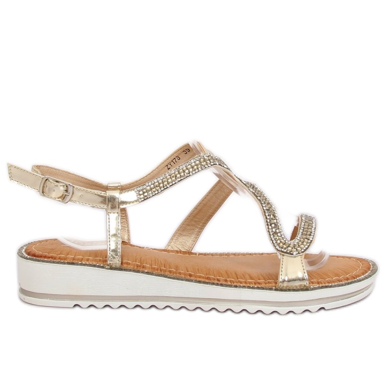 ZY178 L. Sandali asimmetrici oro d'oro