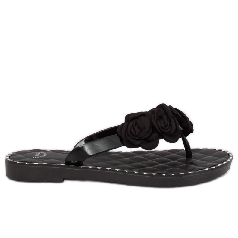 Infradito nere con fiori YJL-1818 Black nero
