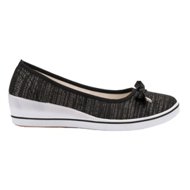 SHELOVET Ballerina con zeppa nero