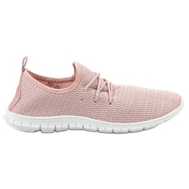 Calzature in tessuto in polvere rosa