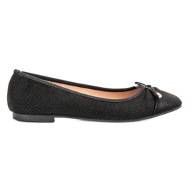 Super Mode Ballerine in camoscio nero