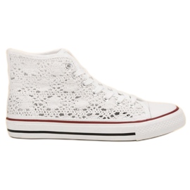 Renda Scarpe da ginnastica in pizzo bianco