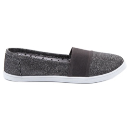 SHELOVET Sneakers Slip-on Con Glitter grigio