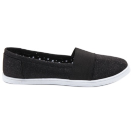 SHELOVET Sneakers Slip-on Con Glitter nero