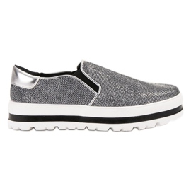 SHELOVET Slipon leggeri sulla piattaforma nero grigio