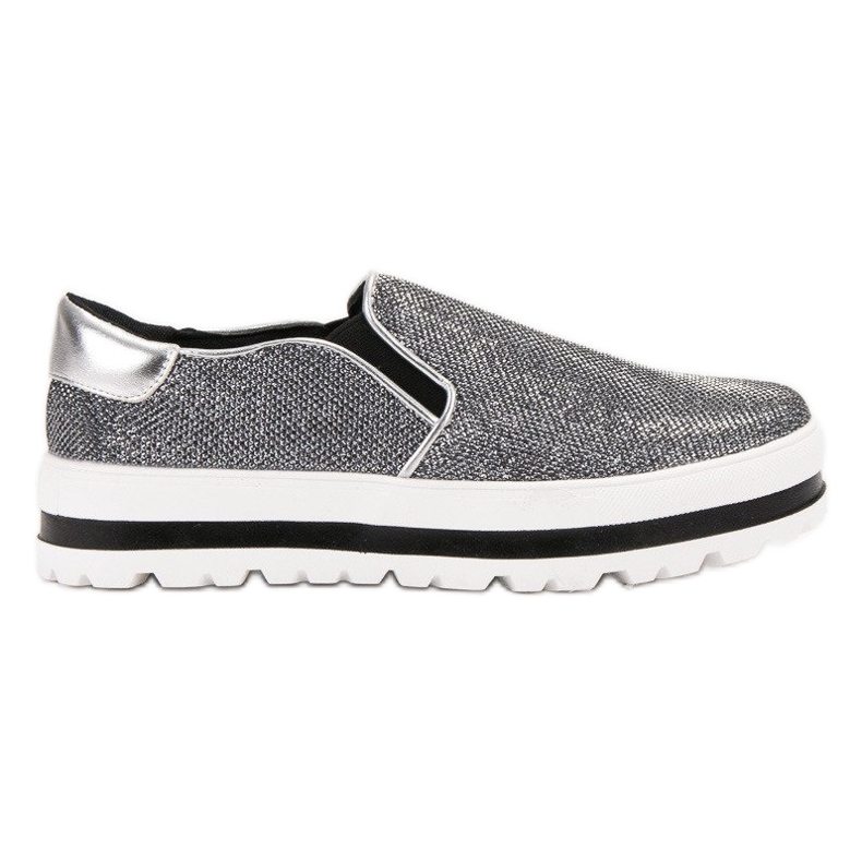 SHELOVET Slipon leggeri sulla piattaforma nero grigio