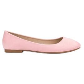 Small Swan Ballerine in camoscio rosa