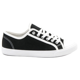 SHELOVET Sneakers basse da donna bianca nero