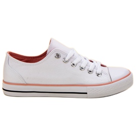 SHELOVET Sneakers bianche classiche bianca rosa