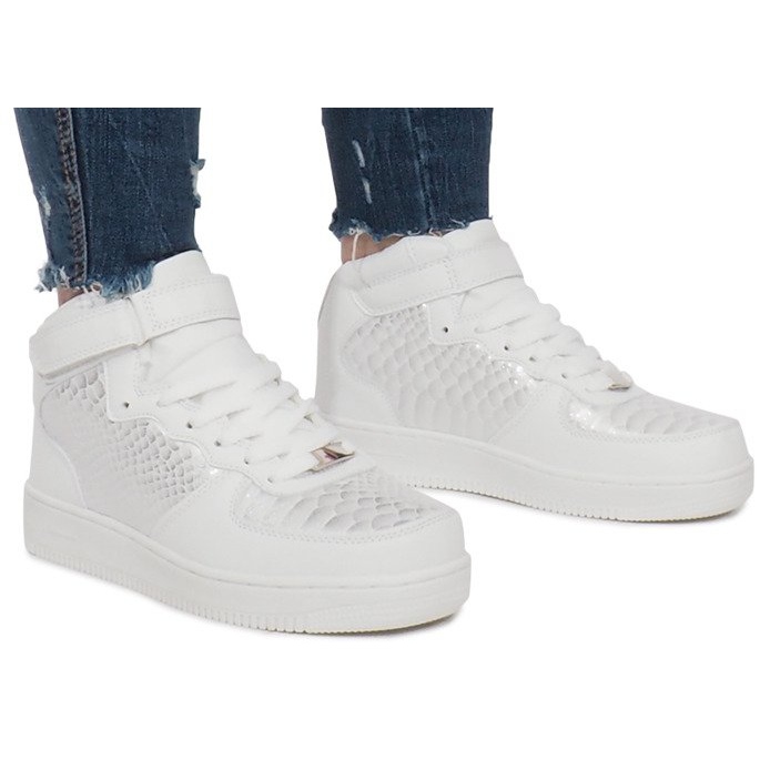 Sneakers alte Force One bianche bianca multicolore