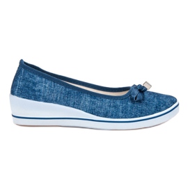 SHELOVET Ballerina con zeppa blu