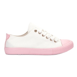 SHELOVET Sneakers bicolore bianca rosa