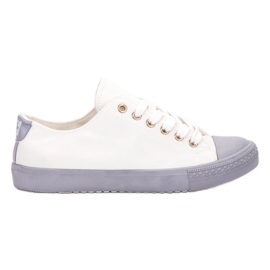 SHELOVET Sneakers bicolore bianca grigio