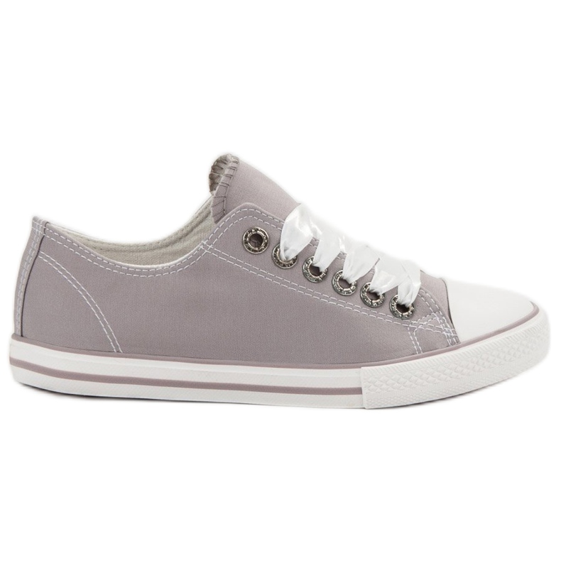 SHELOVET Scarpe da ginnastica legate con un nastro grigio