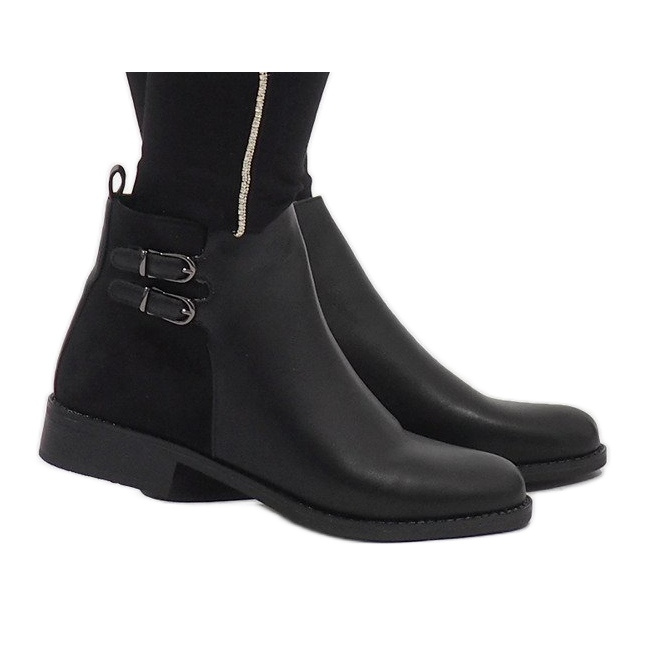 Ideal Shoes Stivali neri eleganti C-7200 nero